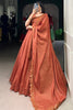 Adorable Orange Thread Embroidered Silk Sangeet Wear Lehenga Choli
