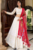 Tantalizing White Lucknowi Work Georgette Festival Wear Lehenga Choli