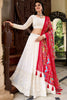 Tantalizing White Lucknowi Work Georgette Festival Wear Lehenga Choli