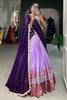 Surprising Lavender Thread Embroidered Cotton Half Saree Lehenga