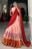 Precious Peach Embroidered Cotton Festival Wear Half Saree Lehenga