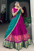 Winsome Rani Pink Embroidered Cotton Event Wear Half Saree Lehenga