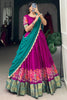 Winsome Rani Pink Embroidered Cotton Event Wear Half Saree Lehenga