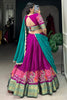 Winsome Rani Pink Embroidered Cotton Event Wear Half Saree Lehenga