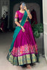 Winsome Rani Pink Embroidered Cotton Event Wear Half Saree Lehenga