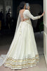 Lovely White Gota Patti Work Rayon Navratri Wear Lehenga Choli