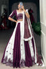 Beautiful White & Wine Gamthi Work Cotton Navratri Lehenga Choli