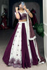 Beautiful White & Wine Gamthi Work Cotton Navratri Lehenga Choli