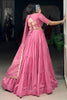 Magnetic Light Pink Chanderi Festival Wear Lehenga Choli With Dupatta