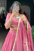 Magnetic Light Pink Chanderi Festival Wear Lehenga Choli With Dupatta