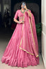 Magnetic Light Pink Chanderi Festival Wear Lehenga Choli With Dupatta