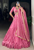 Magnetic Light Pink Chanderi Festival Wear Lehenga Choli With Dupatta