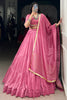 Magnetic Light Pink Chanderi Festival Wear Lehenga Choli With Dupatta