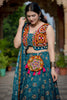 Dazzling Blue Bandhani Printed Navratri Lehenga Choli With Dupatta