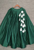 Wonderful Green Cotton Navratri Wear Crop Top Lehenga