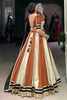 Astonishing Brown Chinon Navratri Wear Lehenga Choli With Dupatta