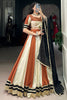 Astonishing Brown Chinon Navratri Wear Lehenga Choli With Dupatta