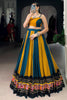 Fascinating Mustard Yellow Rayon Gamthi Work Navratri Lehenga Choli