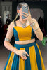 Fascinating Mustard Yellow Rayon Gamthi Work Navratri Lehenga Choli
