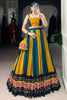 Fascinating Mustard Yellow Rayon Gamthi Work Navratri Lehenga Choli
