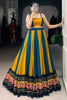 Fascinating Mustard Yellow Rayon Gamthi Work Navratri Lehenga Choli