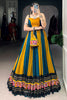 Fascinating Mustard Yellow Rayon Gamthi Work Navratri Lehenga Choli