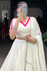 Wonderful White Gota Patti Rayon Navratri Wear Lehenga Choli With Dupatta