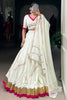 Wonderful White Gota Patti Rayon Navratri Wear Lehenga Choli With Dupatta