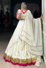 Wonderful White Gota Patti Rayon Navratri Wear Lehenga Choli With Dupatta