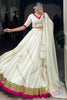 Wonderful White Gota Patti Rayon Navratri Wear Lehenga Choli With Dupatta