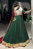 Charming Green Thread Embroidered Chiffon Navratri Lehenga Choli