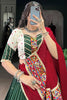 Charming Green Thread Embroidered Chiffon Navratri Lehenga Choli