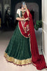 Charming Green Thread Embroidered Chiffon Navratri Lehenga Choli