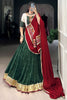 Charming Green Thread Embroidered Chiffon Navratri Lehenga Choli