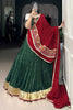 Charming Green Thread Embroidered Chiffon Navratri Lehenga Choli