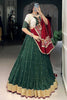 Charming Green Thread Embroidered Chiffon Navratri Lehenga Choli