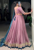 Alluring Mauve Border Work Georgette Festival Wear Lehenga Choli
