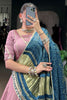 Alluring Mauve Border Work Georgette Festival Wear Lehenga Choli