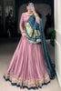 Alluring Mauve Border Work Georgette Festival Wear Lehenga Choli