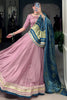 Alluring Mauve Border Work Georgette Festival Wear Lehenga Choli