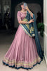 Alluring Mauve Border Work Georgette Festival Wear Lehenga Choli