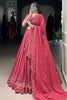 Outstanding Dark Pink Gamthi Work Rayon Traditional Lehenga Choli