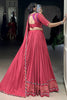 Outstanding Dark Pink Gamthi Work Rayon Traditional Lehenga Choli