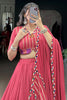 Outstanding Dark Pink Gamthi Work Rayon Traditional Lehenga Choli