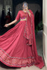 Outstanding Dark Pink Gamthi Work Rayon Traditional Lehenga Choli