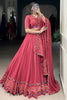 Outstanding Dark Pink Gamthi Work Rayon Traditional Lehenga Choli