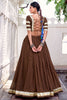 Mesmerizing Brown Zari Weaving Chanderi Silk Fesatival Wear Lehenga Choli