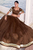 Mesmerizing Brown Zari Weaving Chanderi Silk Fesatival Wear Lehenga Choli