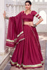 Spectacular Maroon Zari Weaving Chanderi Silk Navratri Lehenga Choli
