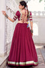 Spectacular Maroon Zari Weaving Chanderi Silk Navratri Lehenga Choli